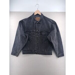Vintage LEVIS Jean Jacket Mens Small 70507-4159 Black Gray Denim Trucker TYPE 3
